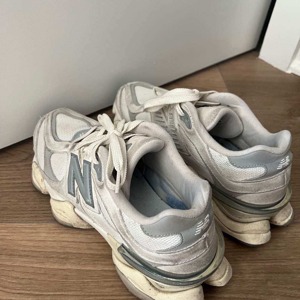 New Balance 9060 White and Gray Retro Sneakers